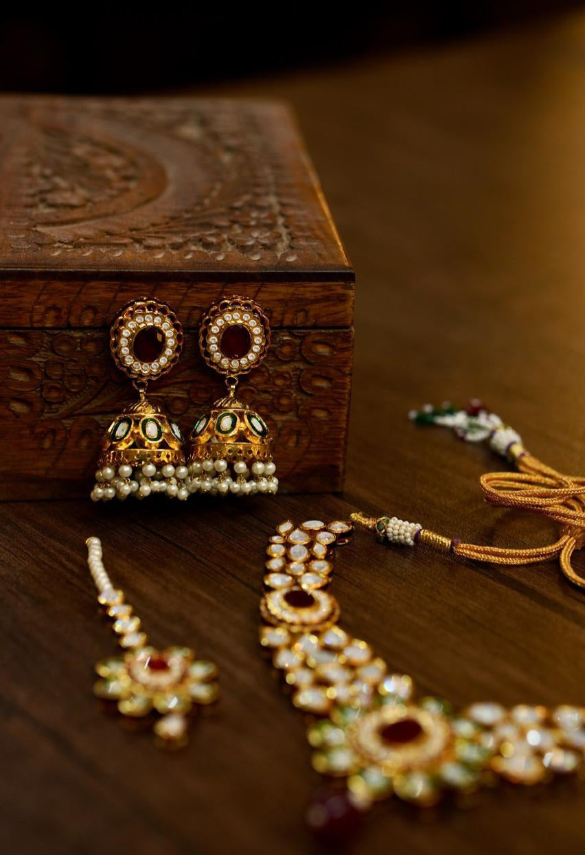 Noorika Gold-plated Polki Necklace Set
