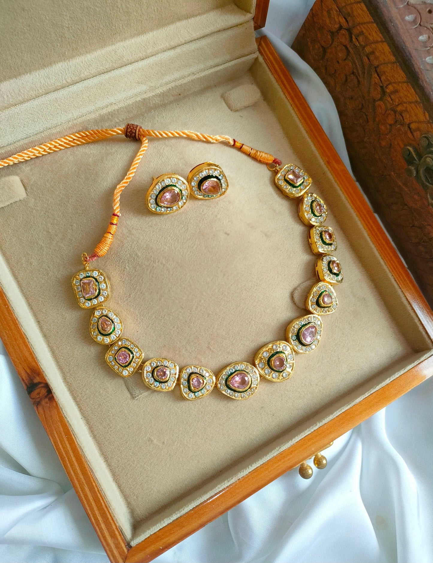 Naaz Gold-plated Polki Choker Set