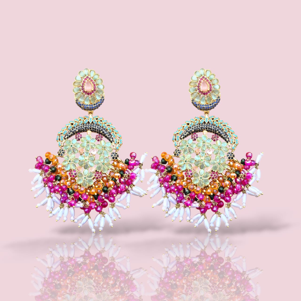 Taj-e-husn | Statement festive earrings