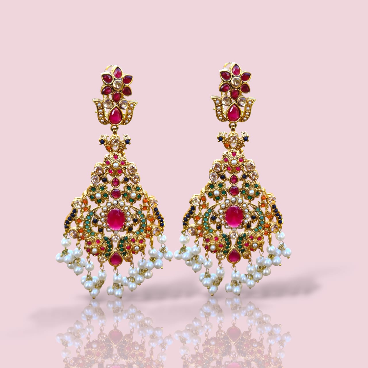 Gulaabi Noor | Tiered Kundan & Pearl Cascade