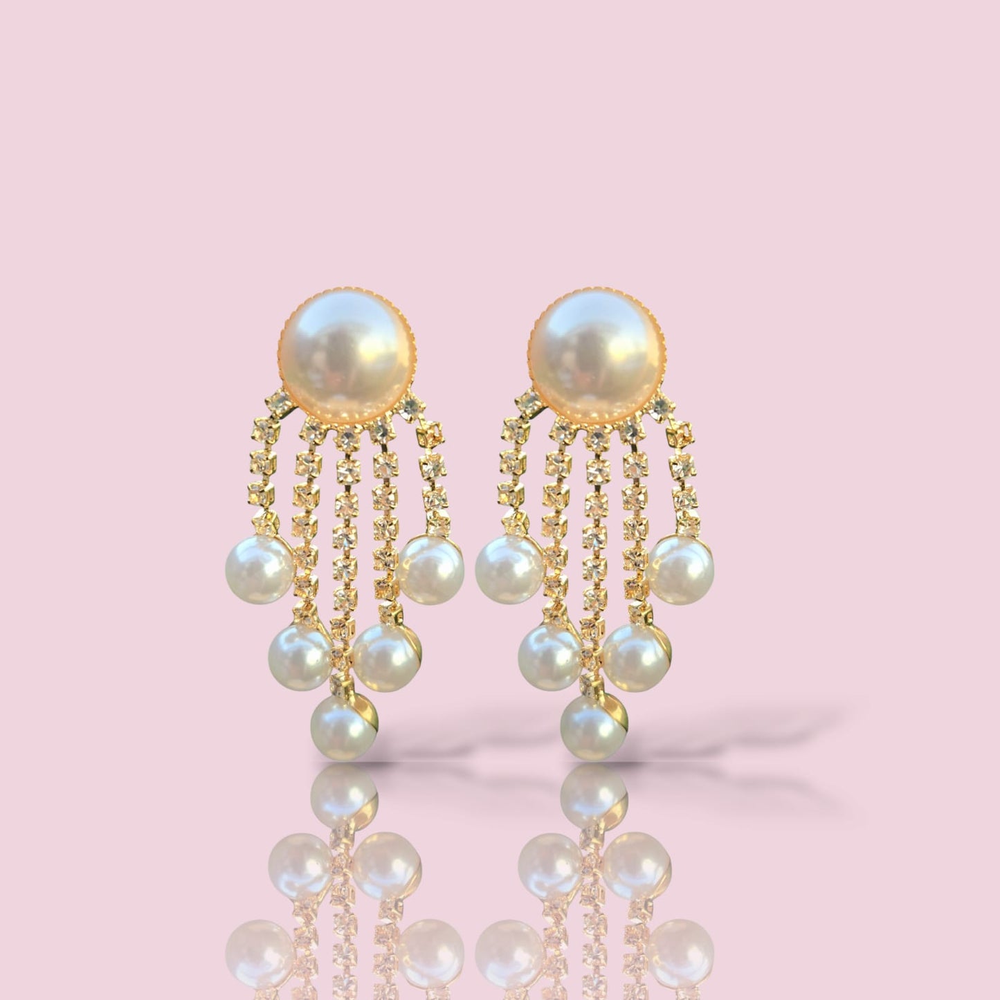 The Pearl Raindrop Earrings | Pearl & Crystal Fringe Statement