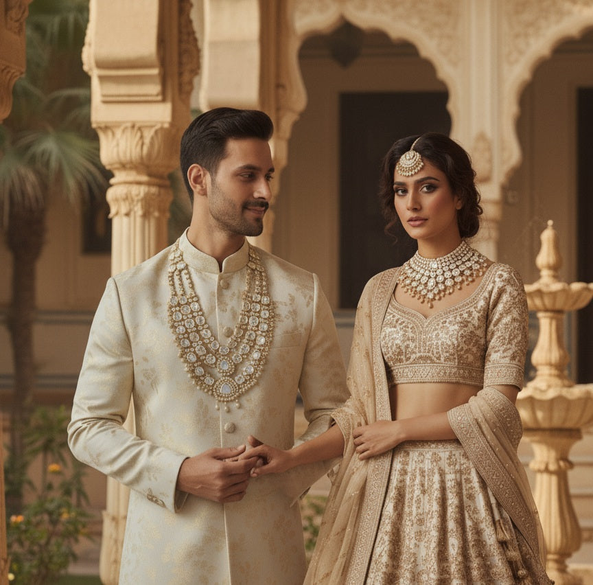 Sheesh Mahal Gold-plated Polki Mala