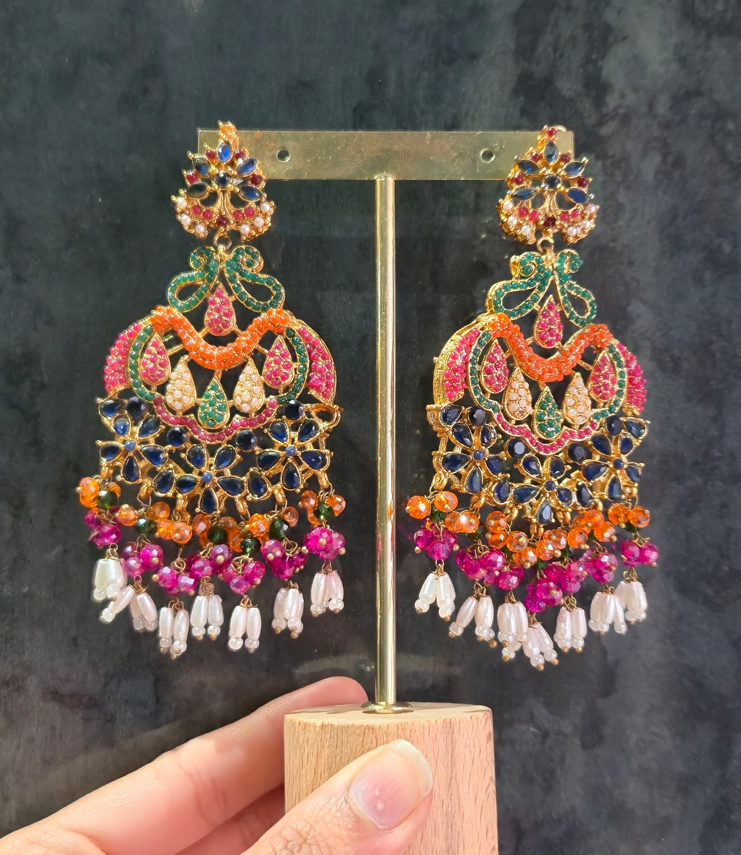 Satrangi Saaz| Nauratan Festive Earrings