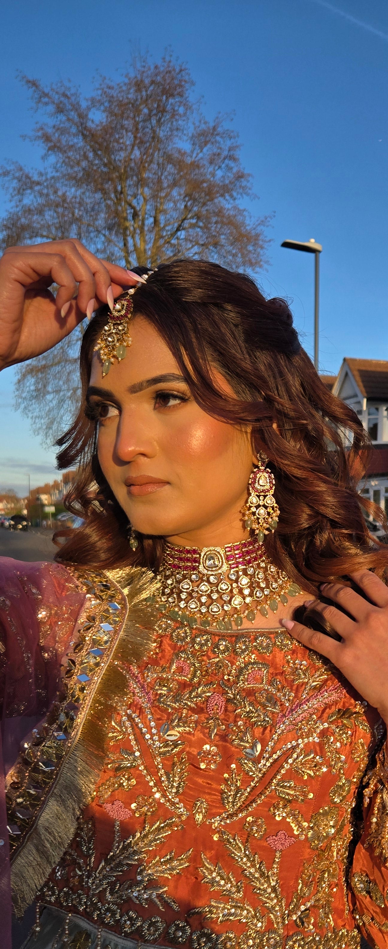 Shahi Bagh Moissanite Polki Bridal Choker Set