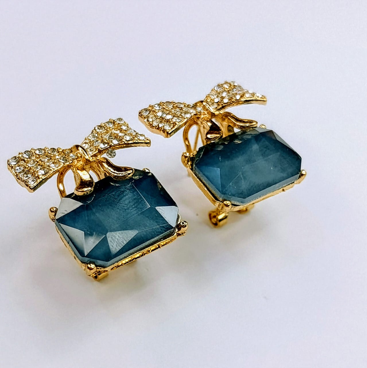 The Diamante Bow Drops | Crystal Gem & Bow Stud