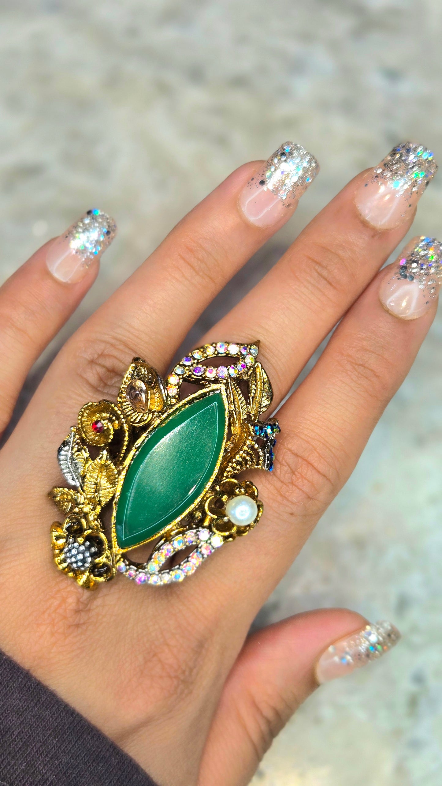 The Emerald Empress| Antique Multistone Ring
