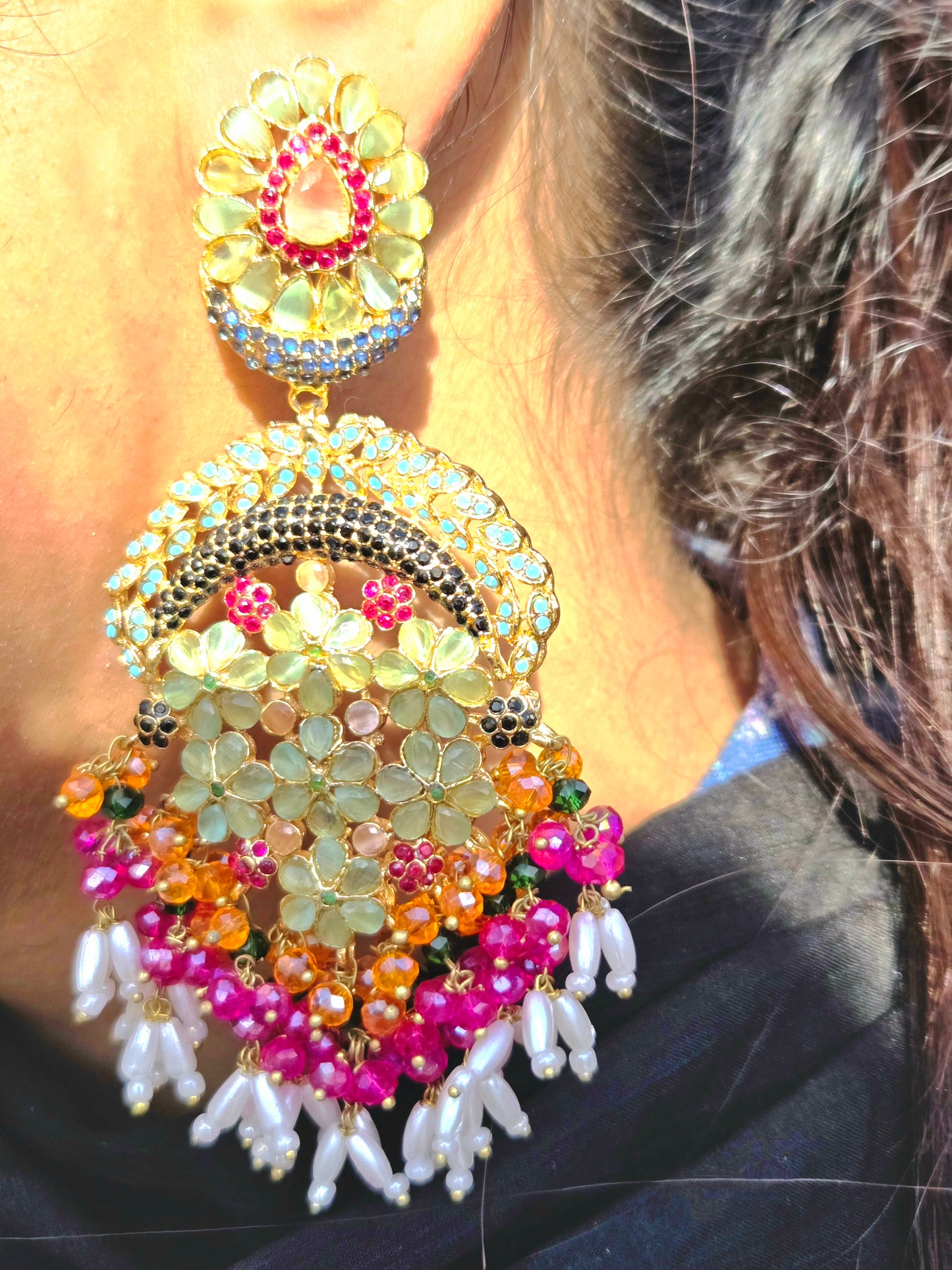 Taj-e-husn | Statement festive earrings
