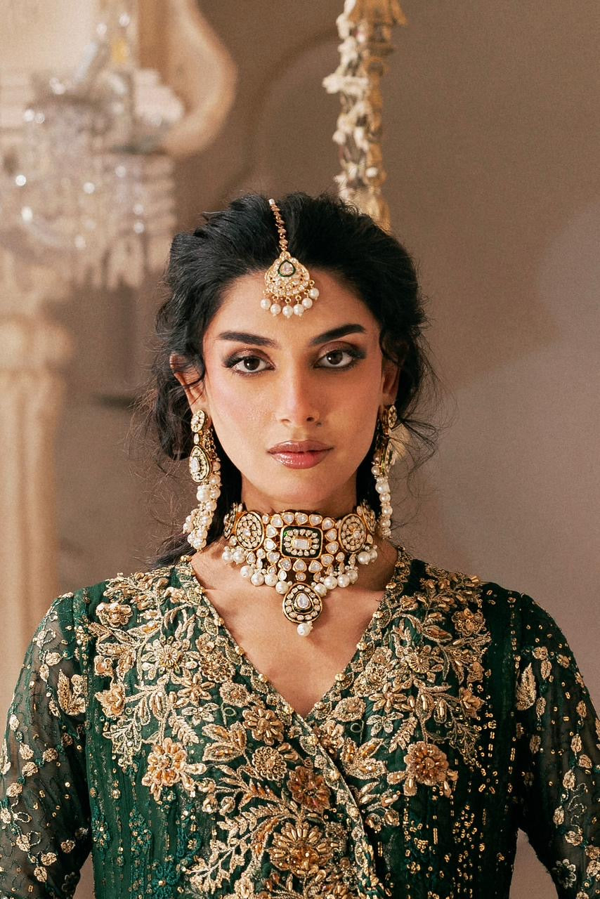 Zehra Gold-plated Polki Choker Set