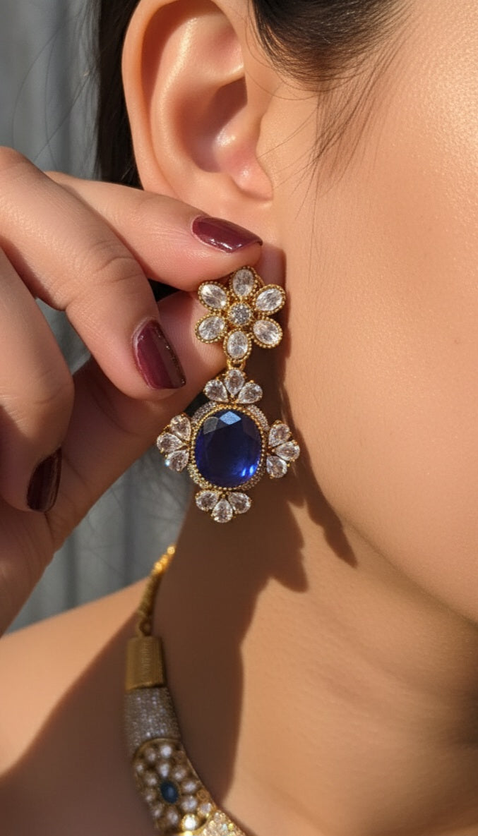 Royal Moissanite and Doublet Statement Necklace Set