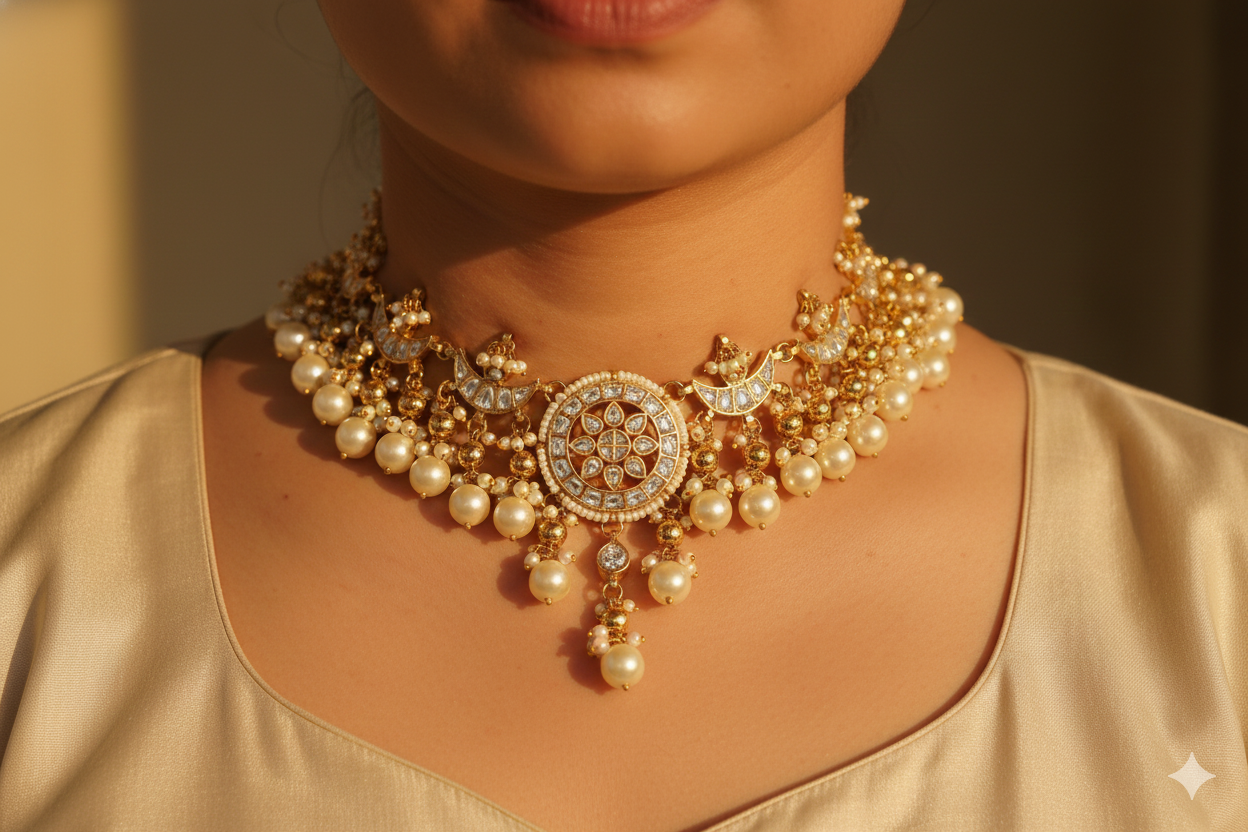 Pachi Kundan Bridal Choker Set