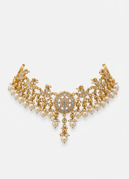 Pachi Kundan Bridal Choker Set