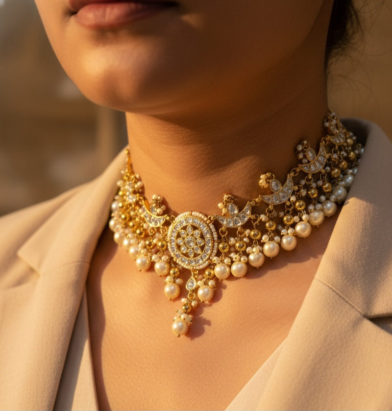 Pachi Kundan Bridal Choker Set