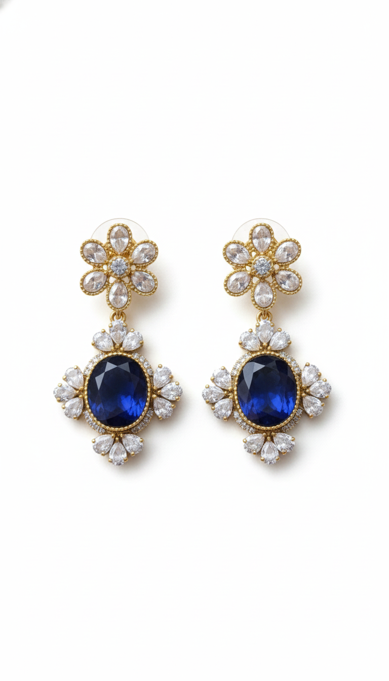 Royal Moissanite and Doublet Statement Necklace Set
