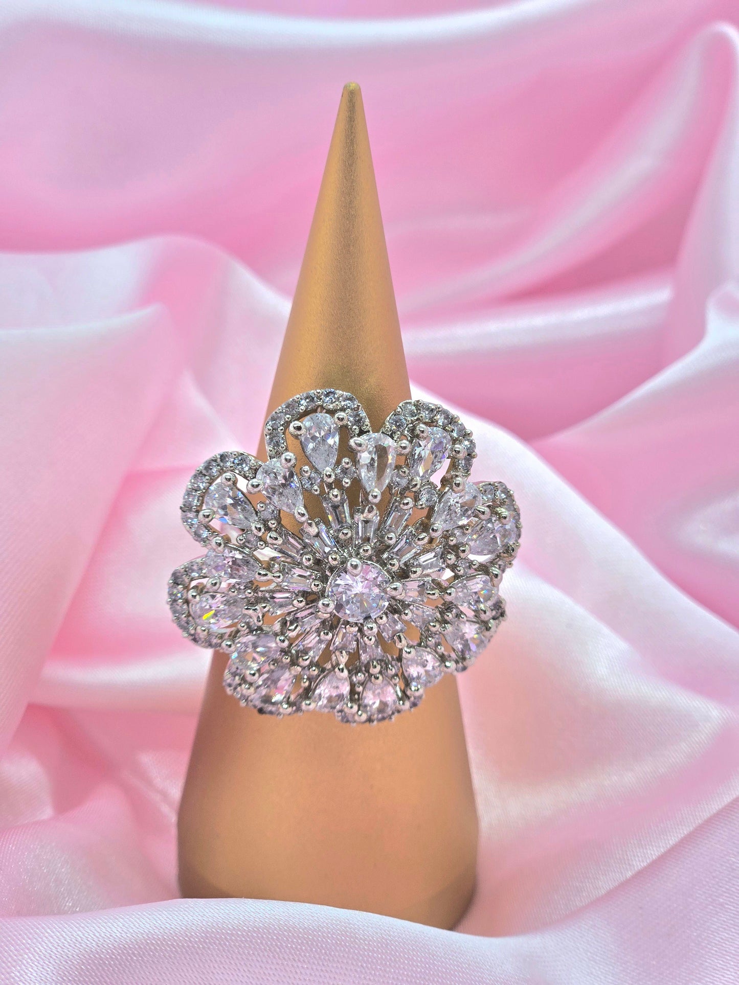 Floral Frost Diamond Ring
