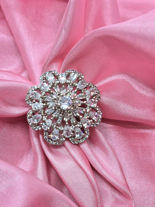 Floral Frost Diamond Ring