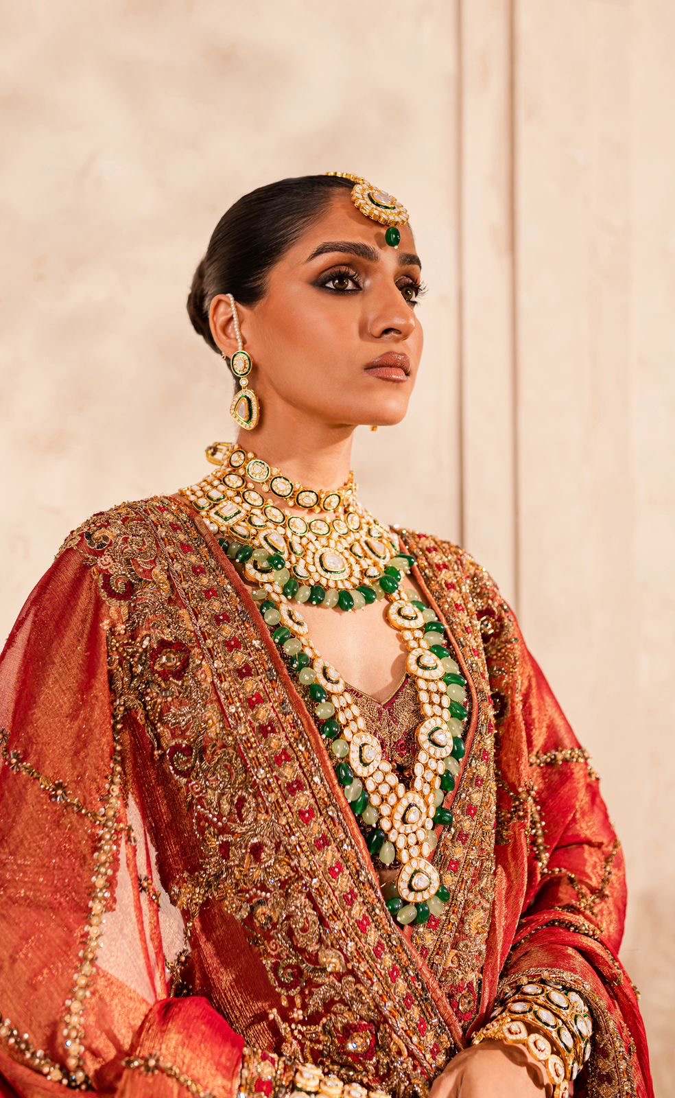 Noor-e-Saltanat Gold-plated Polki Bridal Set