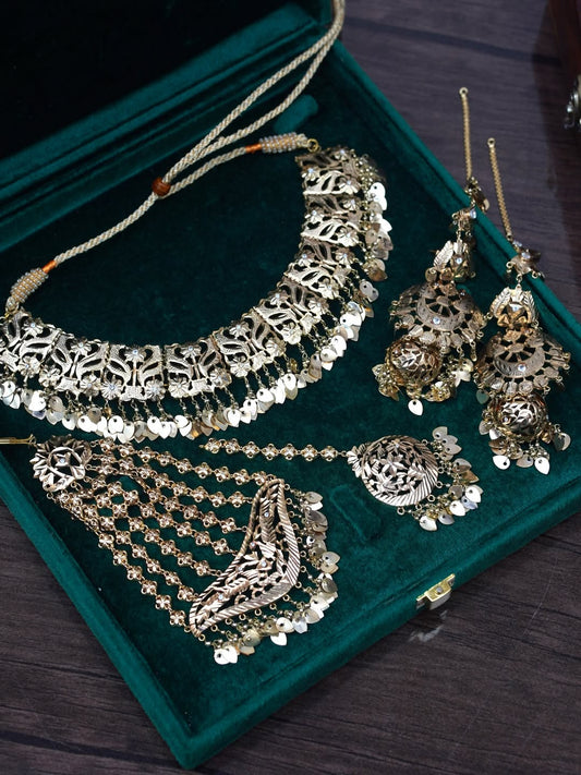 Mehr 24k Gold-plated Hyderabadi Jadau Bridal Set