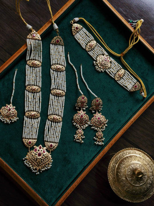 Roshanara Ruby and Pearl Jadau Bridal Set