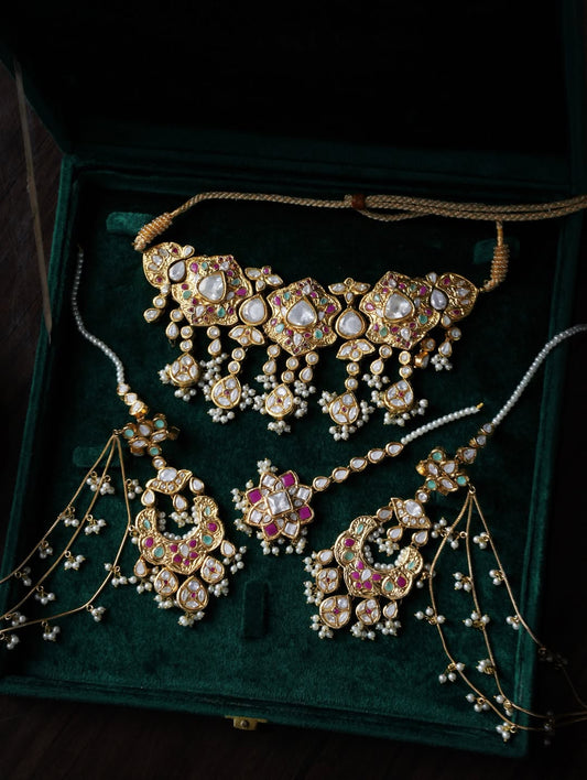 Falak Gold-plated Polki Choker Set