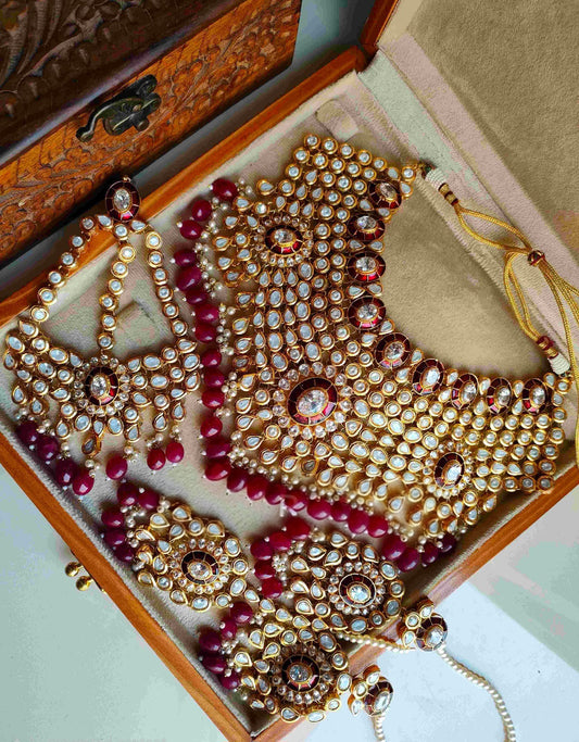 Noor-e-Chaand Gold-plated Polki Bridal Set