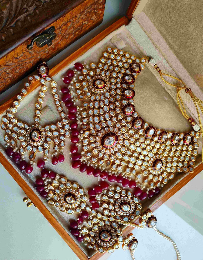 Noor-e-Chaand Gold-plated Polki Bridal Set