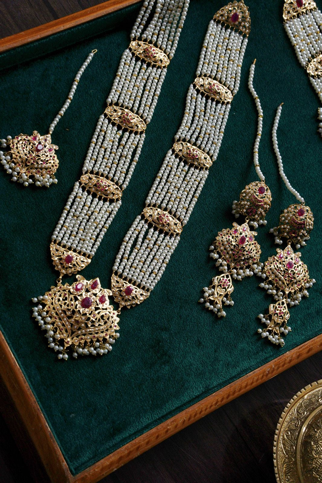 Roshanara Ruby and Pearl Jadau Bridal Set