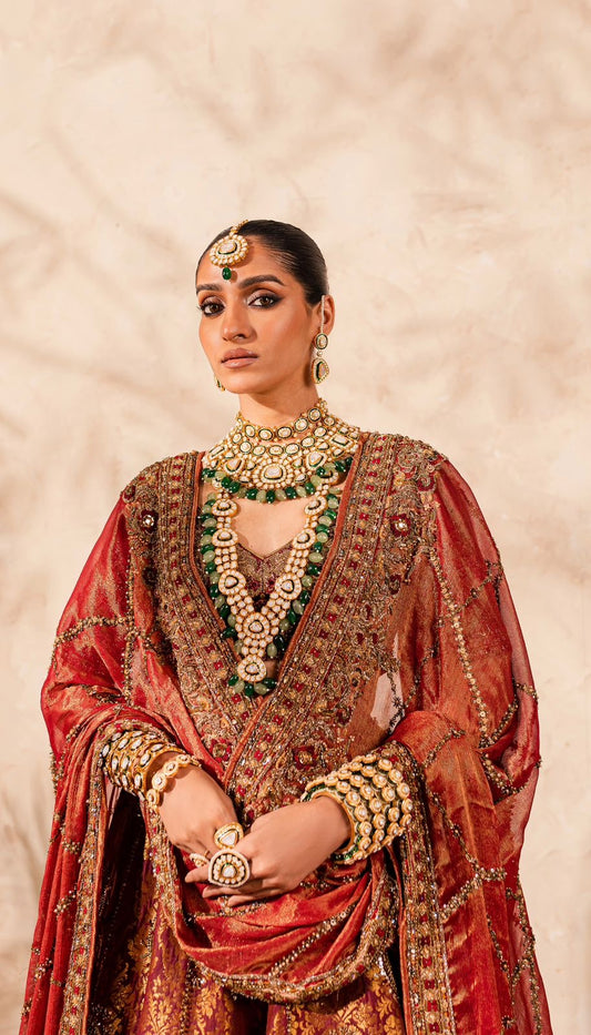 Noor-e-Saltanat Gold-plated Polki Bridal Set