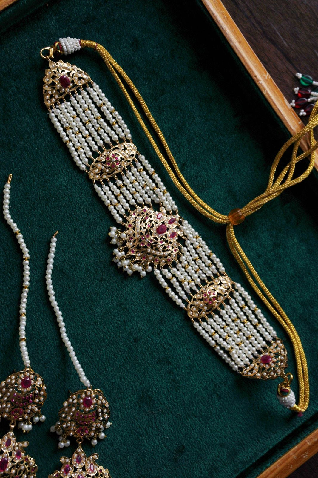 Roshanara Ruby and Pearl Jadau Bridal Set