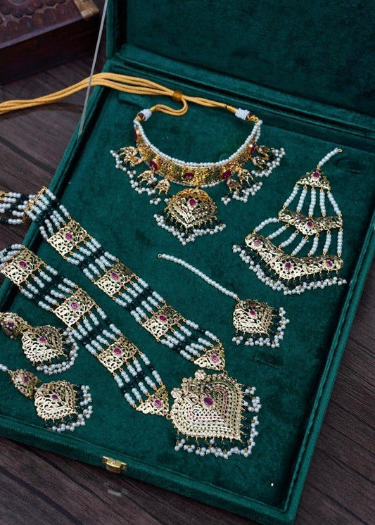 Sultana Ruby Gold-plated Jadau Bridal Set