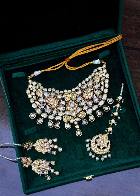 Roshni Gold-plated Polki Choker Set