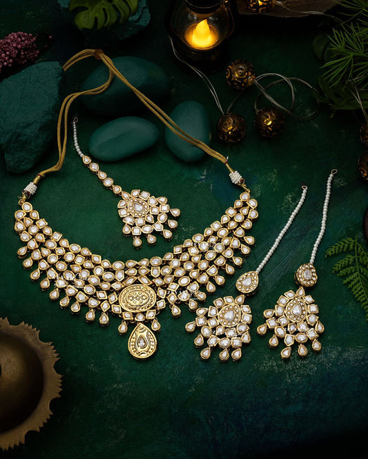Mahira Gold-plated Polki Bridal Set