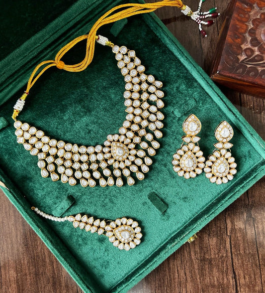 Shabnam Shahi Gold-plated Polki Choker Set