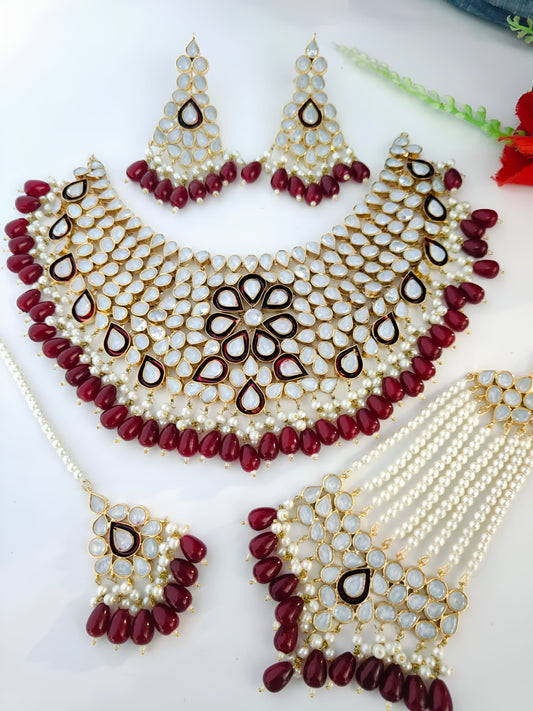 Zil-e-Huma Gold-plated Polki Bridal Set (Made to Order)