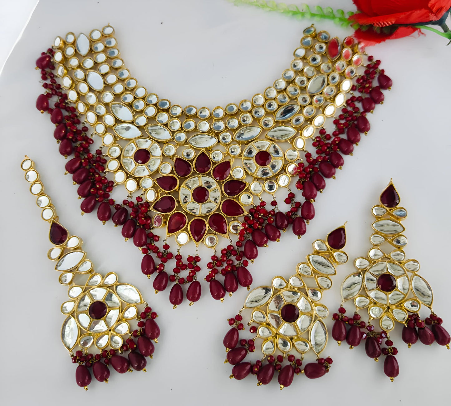 Shah Jahan Gold-plated Kundan Bridal Set (Made to Order)