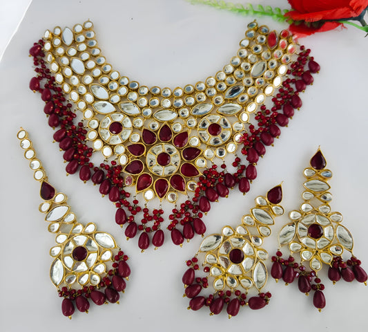 Shah Jahan Gold-plated Kundan Bridal Set (Made to Order)