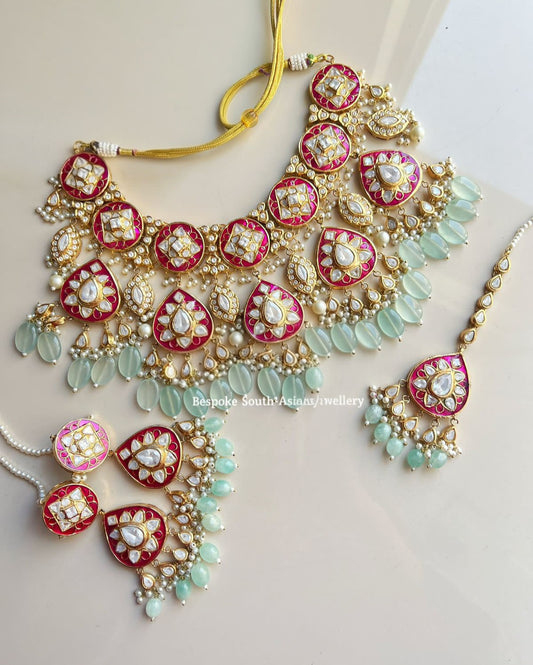 Mumtaz Gold-plated Polki Bridal Set