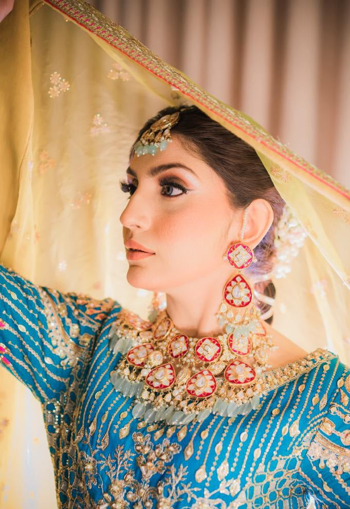 Mumtaz Gold-plated Polki Bridal Set