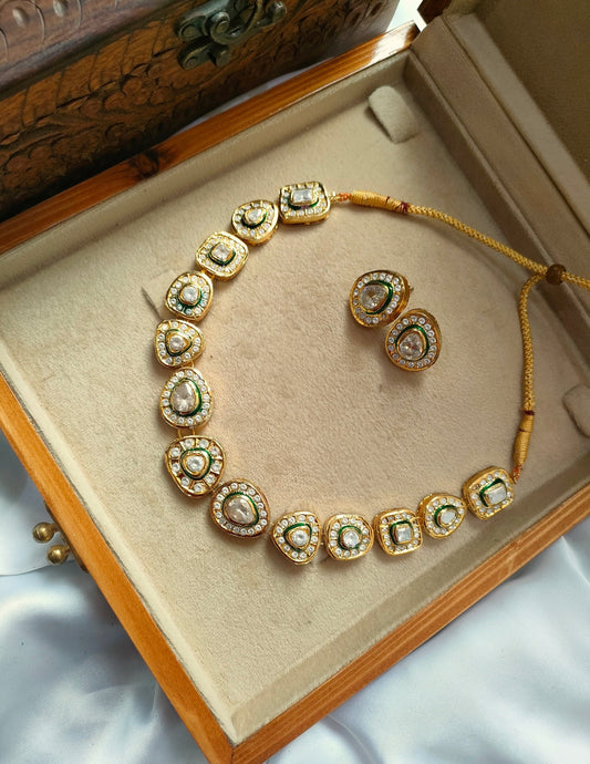 Naaz Gold-plated Polki Choker Set