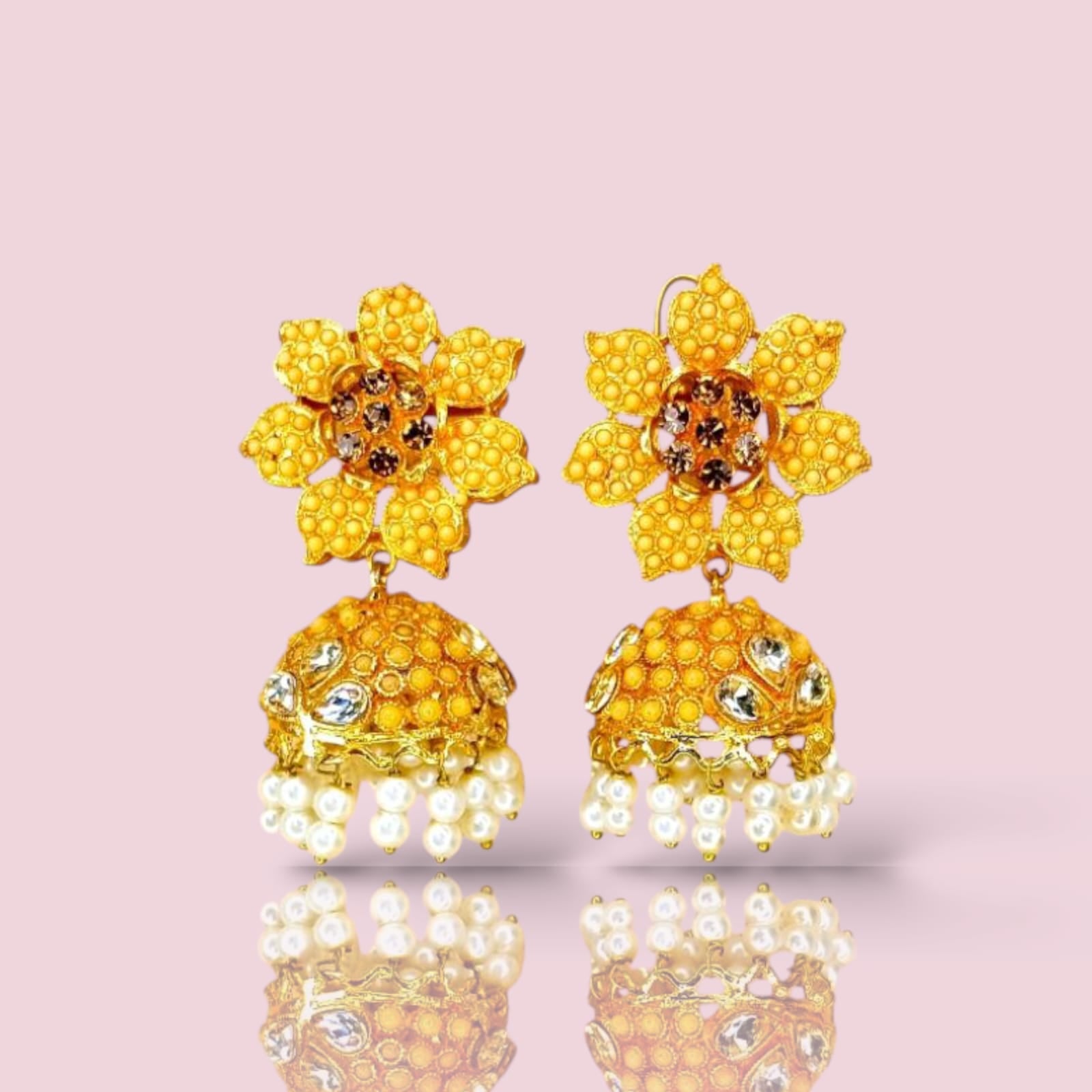 Jeweled Floral Stud
