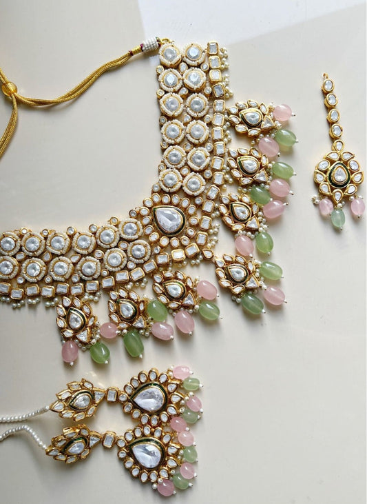 Inayat Gold-plated Polki Bridal Choker Set