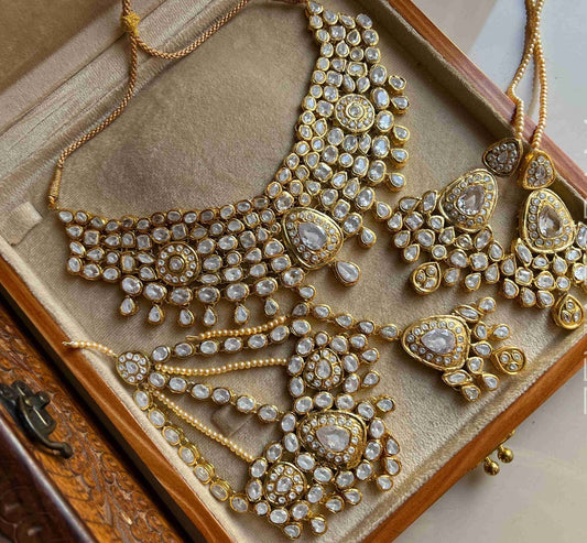 Afreen Gold-plated Polki Choker Set