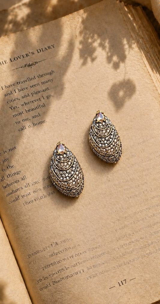 The Ocean Wave Studs | Pavé Statement Dome Earrings