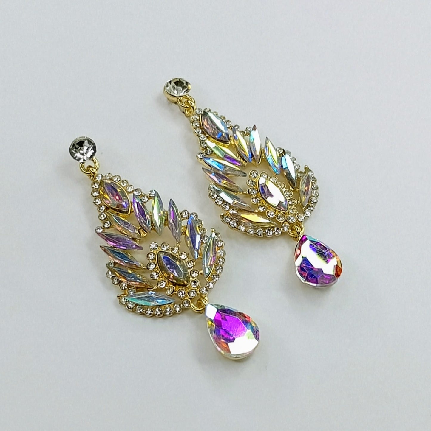 The Aurora Borealis Feather Drops | Iridescent Crystal Chandelier