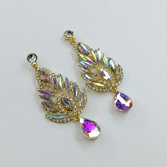 The Aurora Borealis Feather Drops | Iridescent Crystal Chandelier