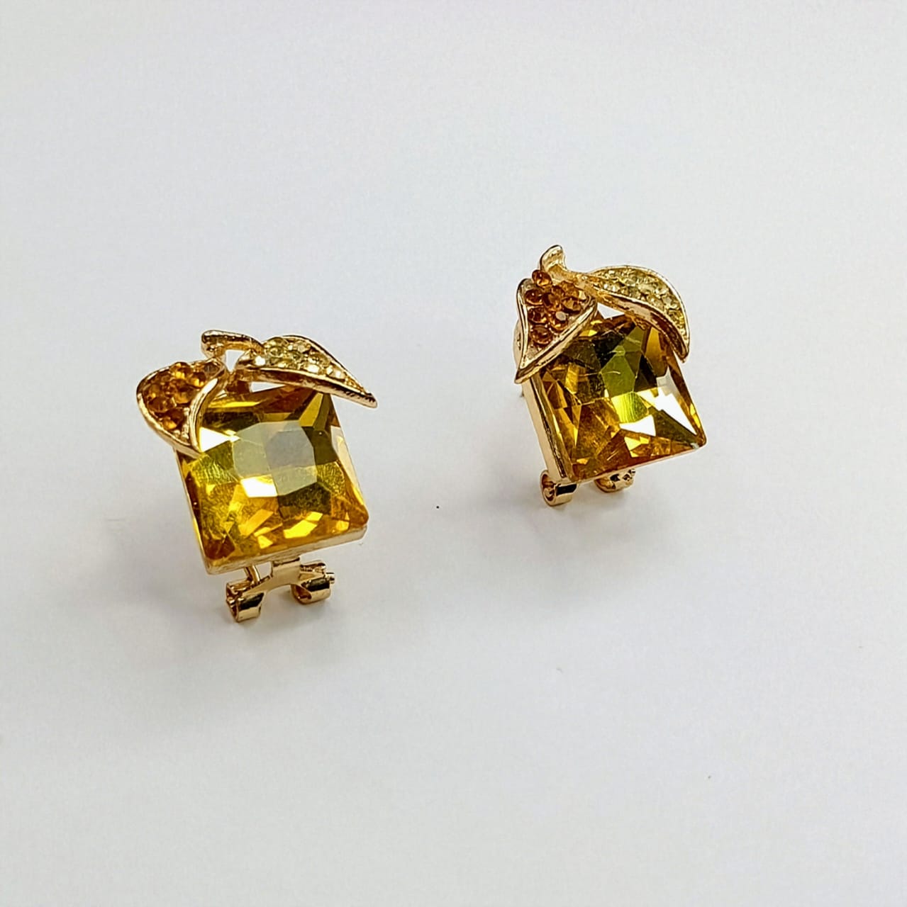 The Topaz Cube Accent Studs | Geometric Gem & Crystal Detail