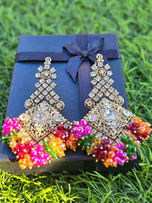 Sheesh Mahal Sparkle | Diamond kundan earrings