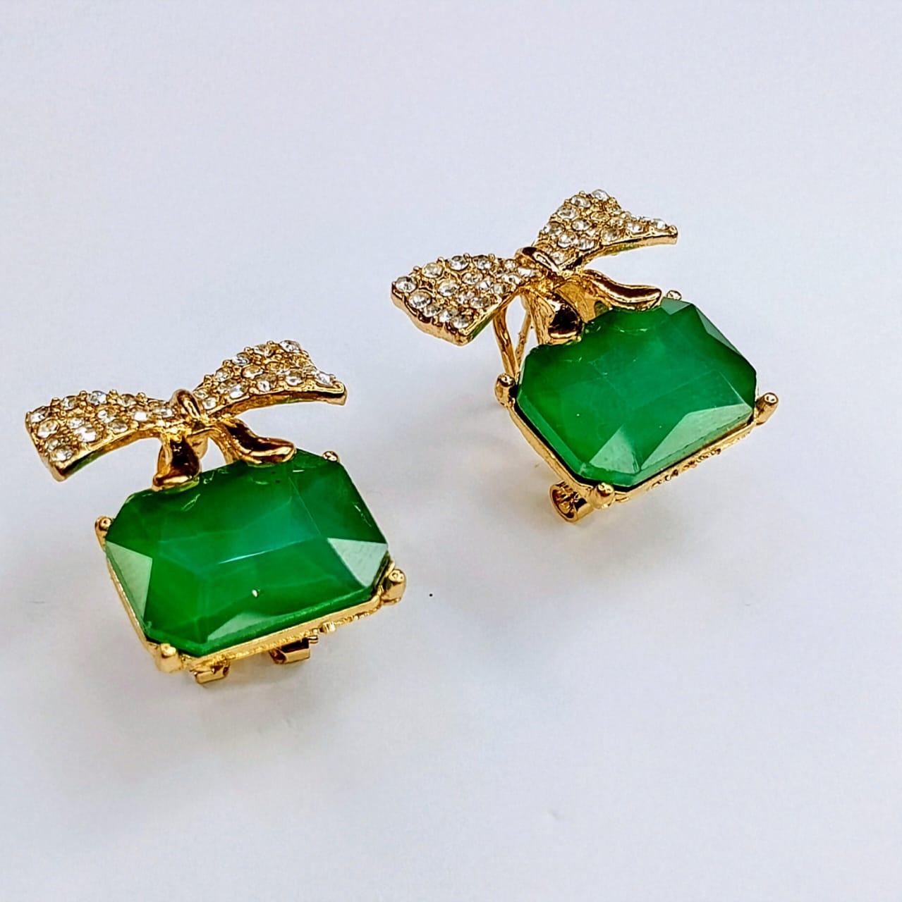 The Diamante Bow Drops | Crystal Gem & Bow Stud