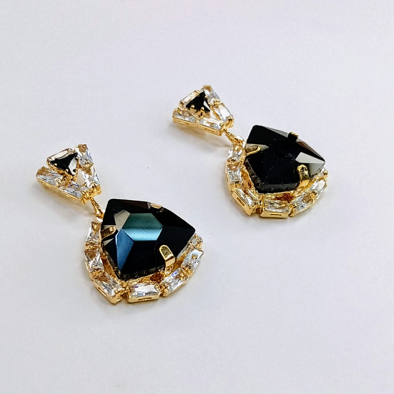 The Ruby Heart Halo Drops | Geometric Stone & Crystal Accents