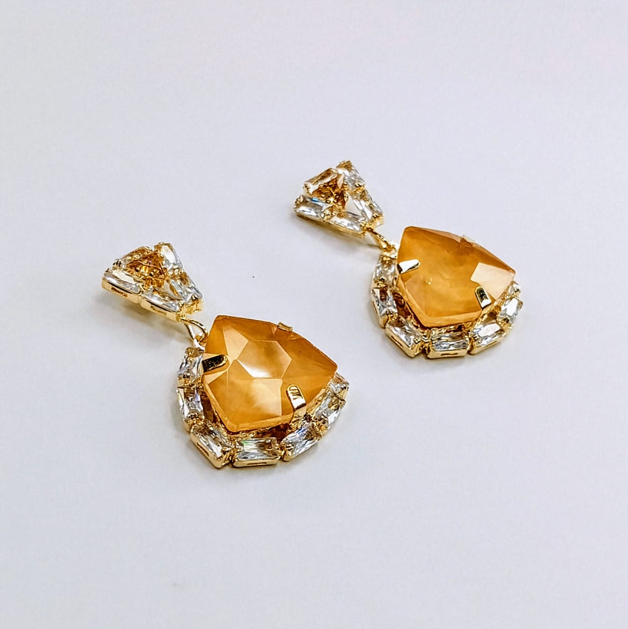 The Ruby Heart Halo Drops | Geometric Stone & Crystal Accents