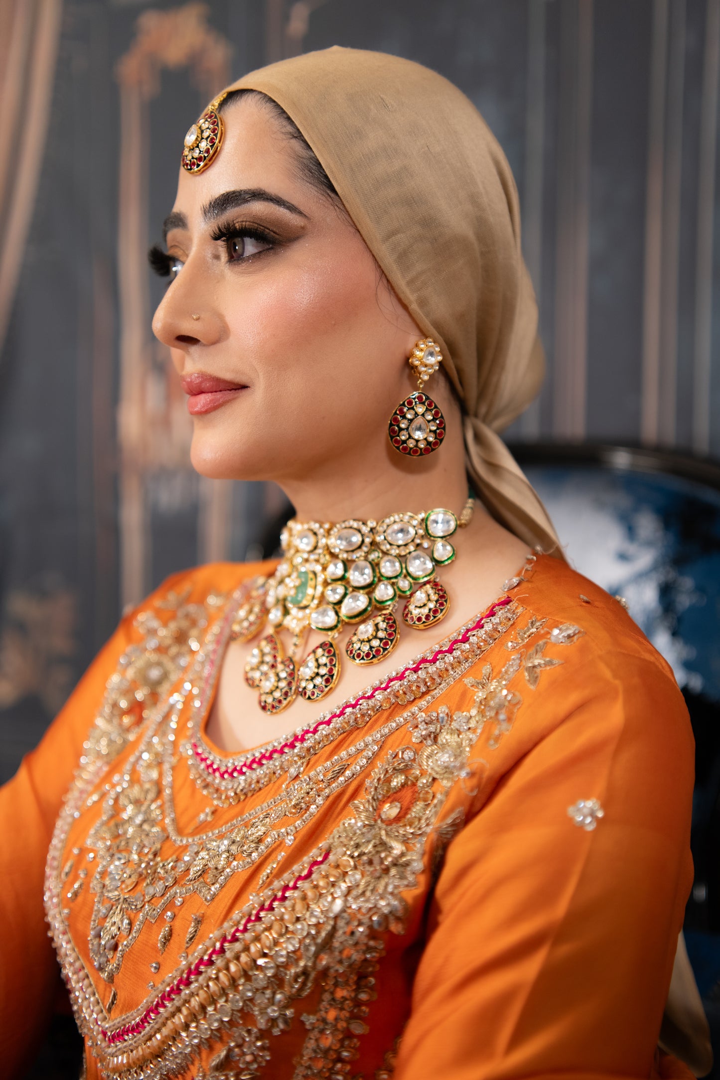 Zeenat Meenakari and Moissanite Polki Bridal Set